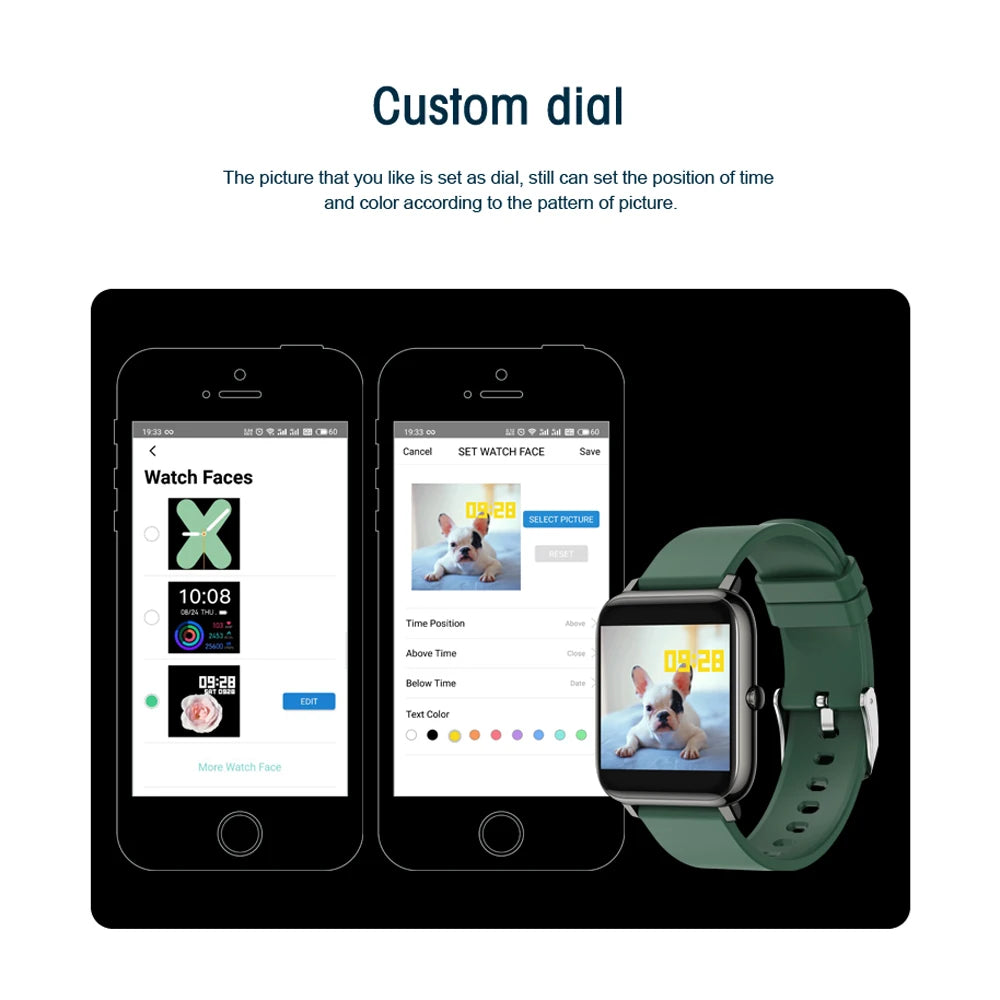 Smart Watches Men Women Sports Clock Fitness Tracker Heart Rate Sleep Monitor Music Waterproof Smartwatch Gift For iOS Android